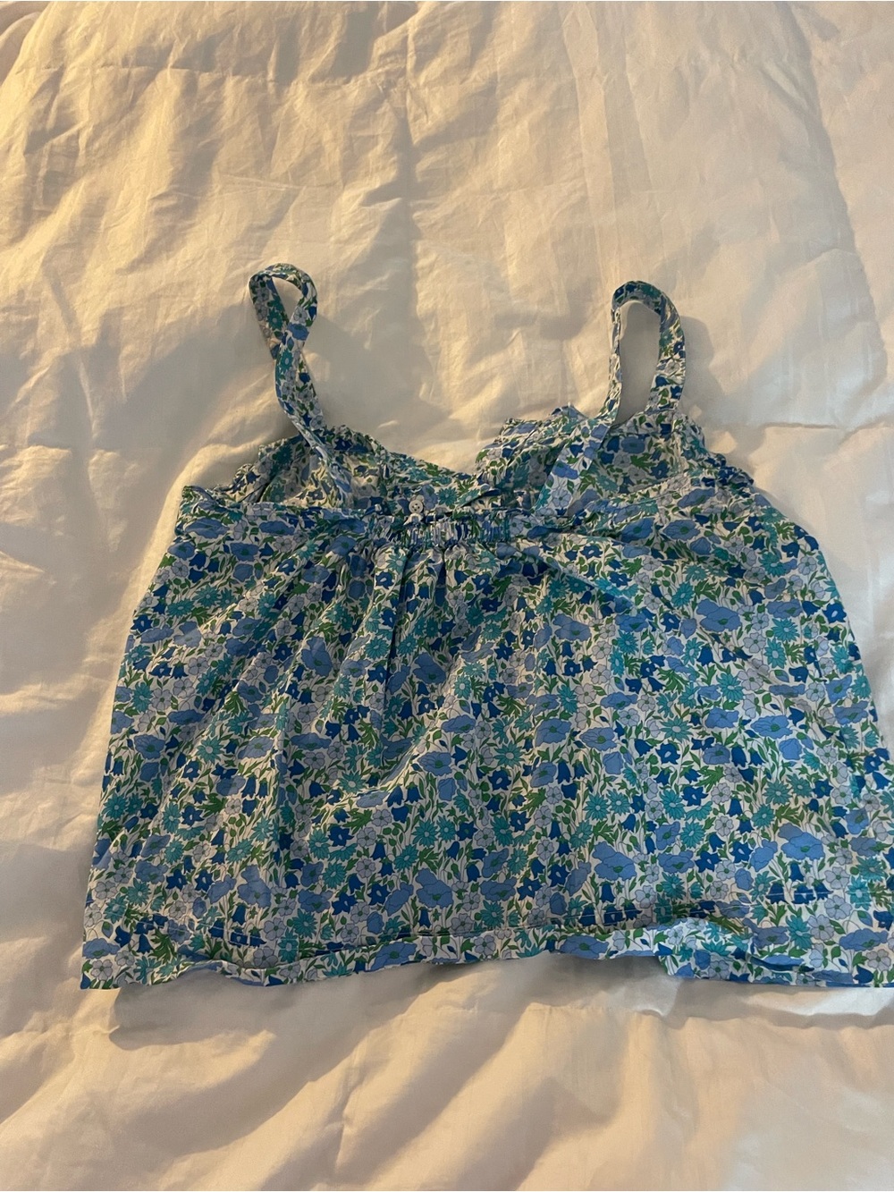 J. Crew Blue and Green Floral Camisole